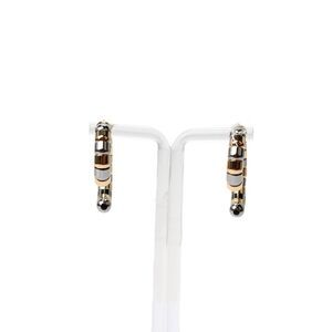 Demarson Womens Two-Tone Luna Rumi Beaded Convertible Hoop Earrings NWT